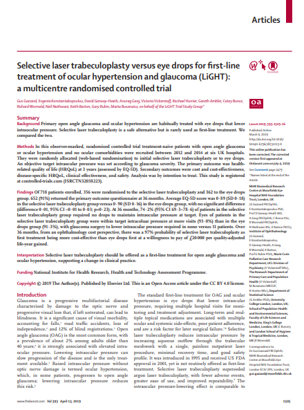 Selective Laser Trabeculoplasty Lancet Article